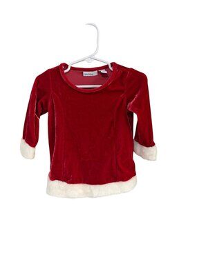 Green Dog Girls Infant Baby Size 6 9 months Velvet Long Sleeve Santa Mrs Claus D